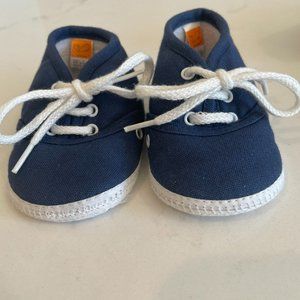 Gold Bug Blue & White Baby Lace Up Sneakers Size 1